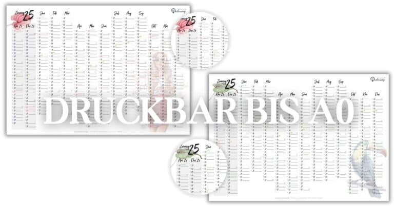Kalender 2025 Ausdrucken – Kostenloser Jahreskalender + PDF